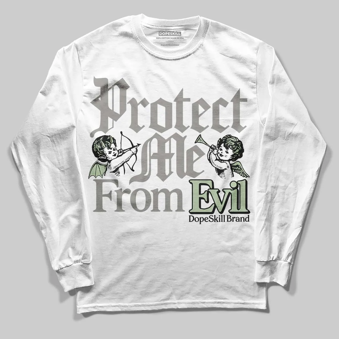 Seafoam 4s 2025 DopeSkill Long Sleeve T-Shirt Protect Me From Evil Graphic sold by DopeSkill product image thumbnail 2