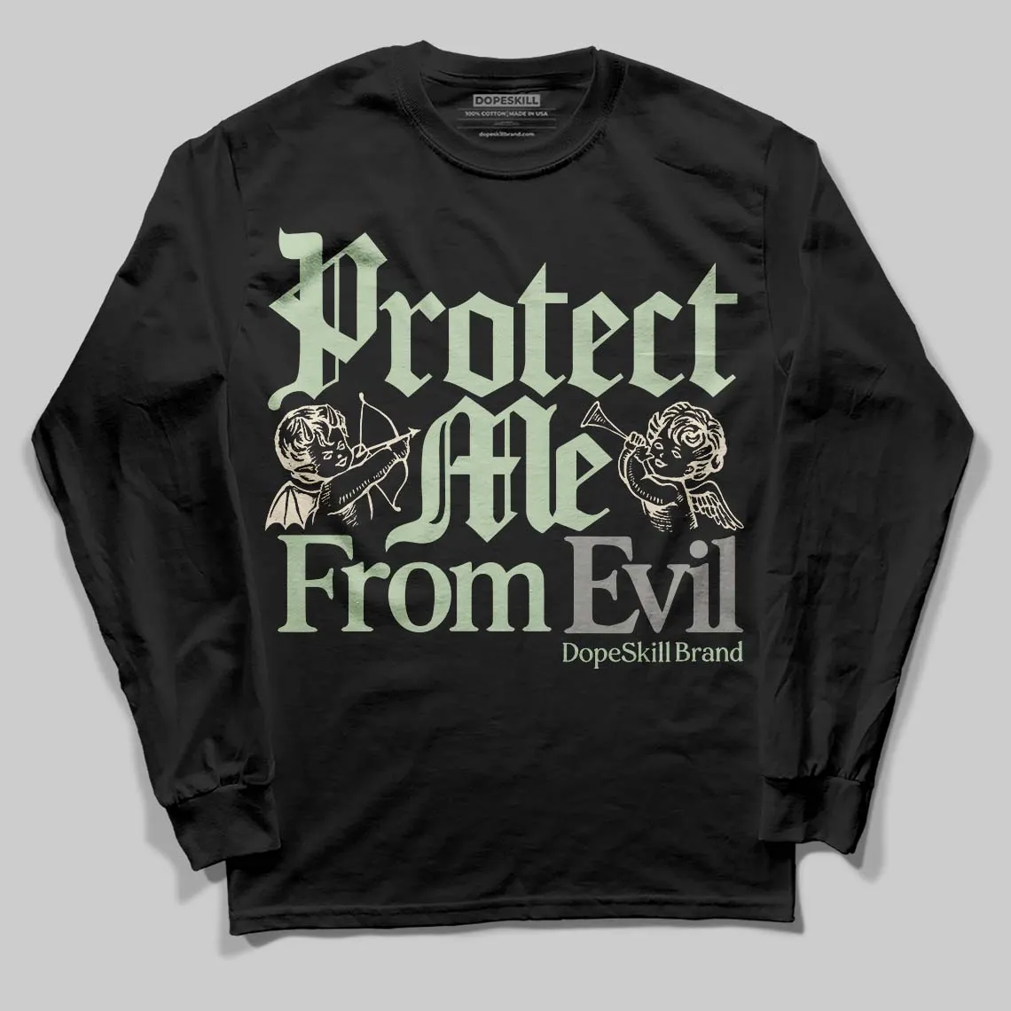 Seafoam 4s 2025 DopeSkill Long Sleeve T-Shirt Protect Me From Evil Graphic sold by DopeSkill