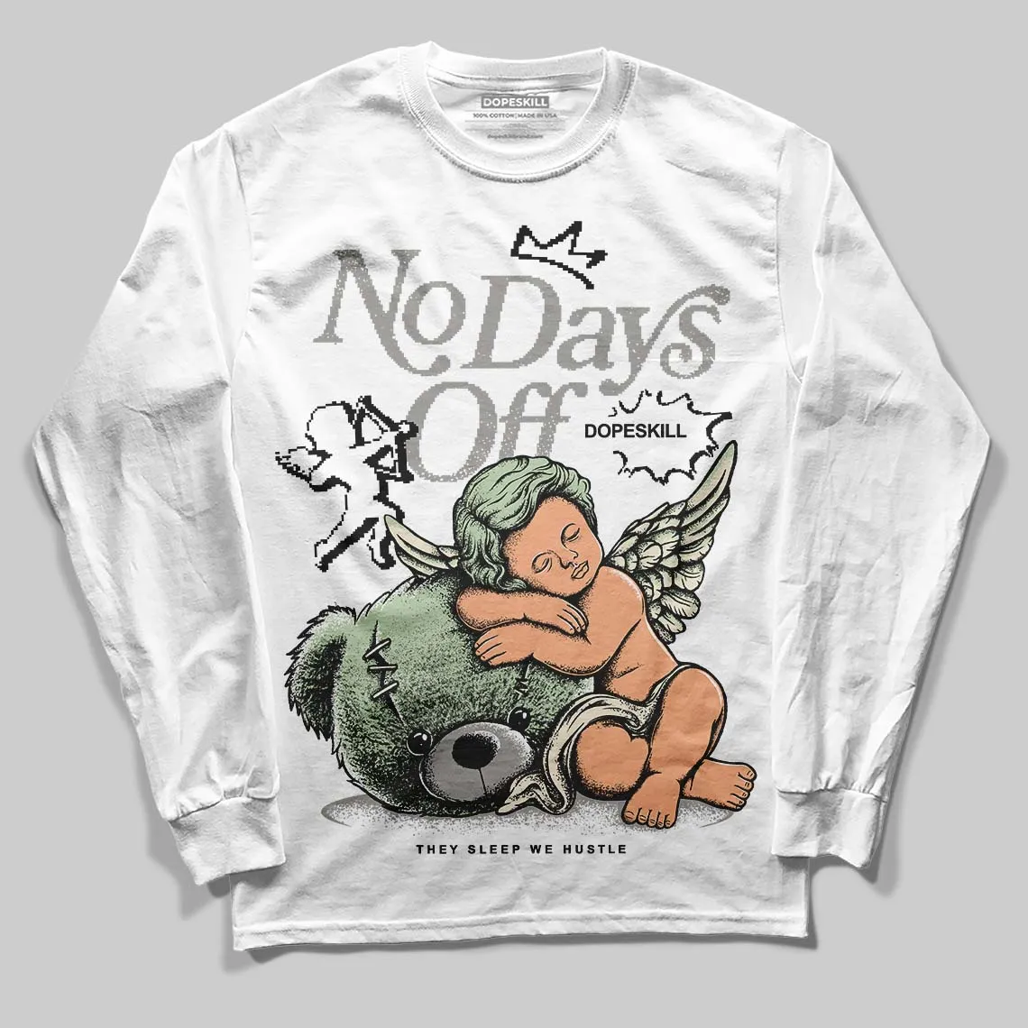 Seafoam 4s 2025 DopeSkill Long Sleeve T-Shirt New No Days Off Graphic sold by DopeSkill product image thumbnail 2