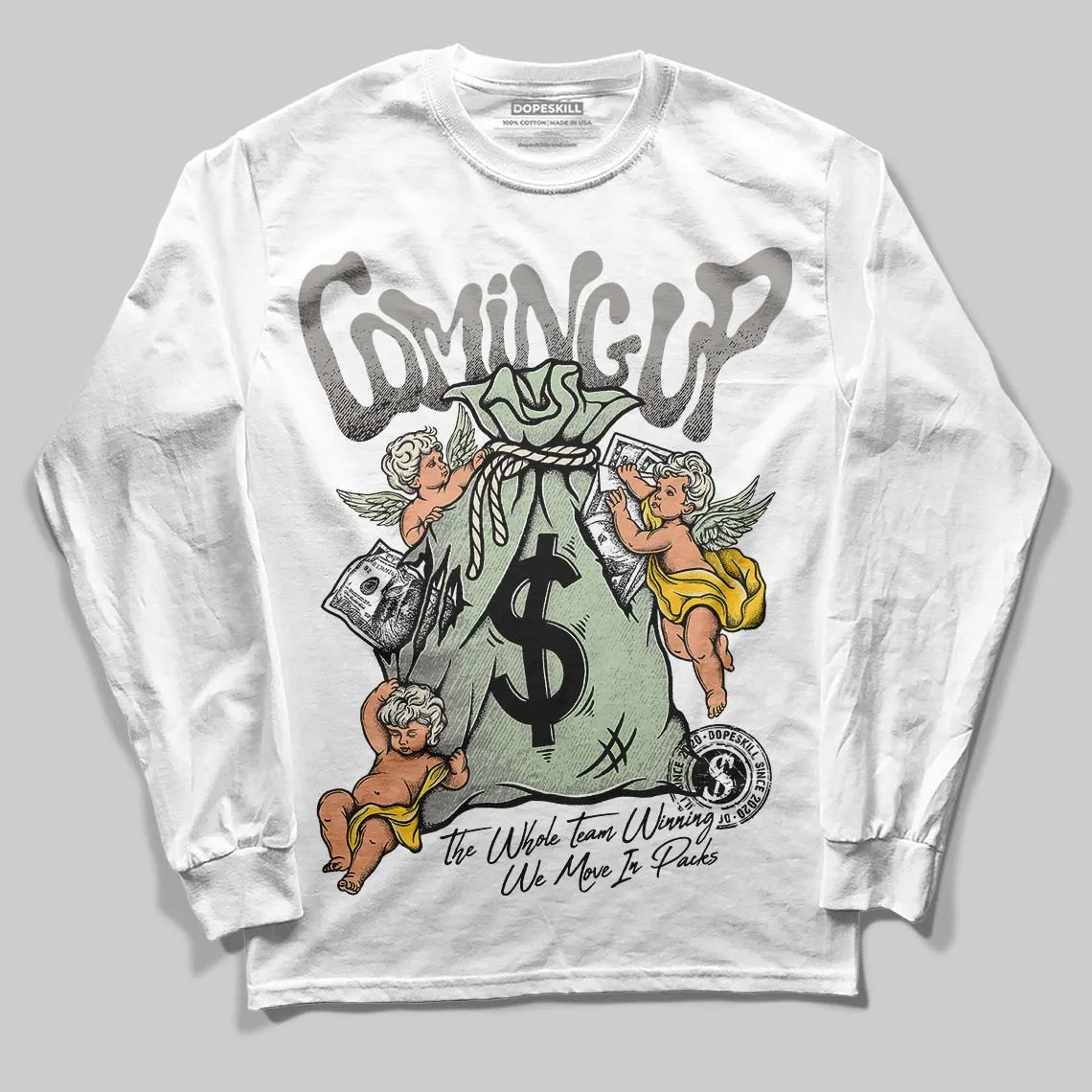 Seafoam 4s 2025 DopeSkill Long Sleeve T-Shirt Money Bag Coming Up Graphic sold by DopeSkill product image thumbnail 2