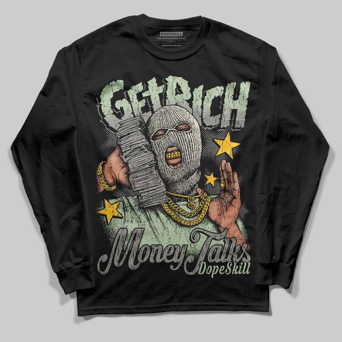 Seafoam 4s 2025 DopeSkill Long Sleeve T-Shirt Get Rich Graphic sold by DopeSkill