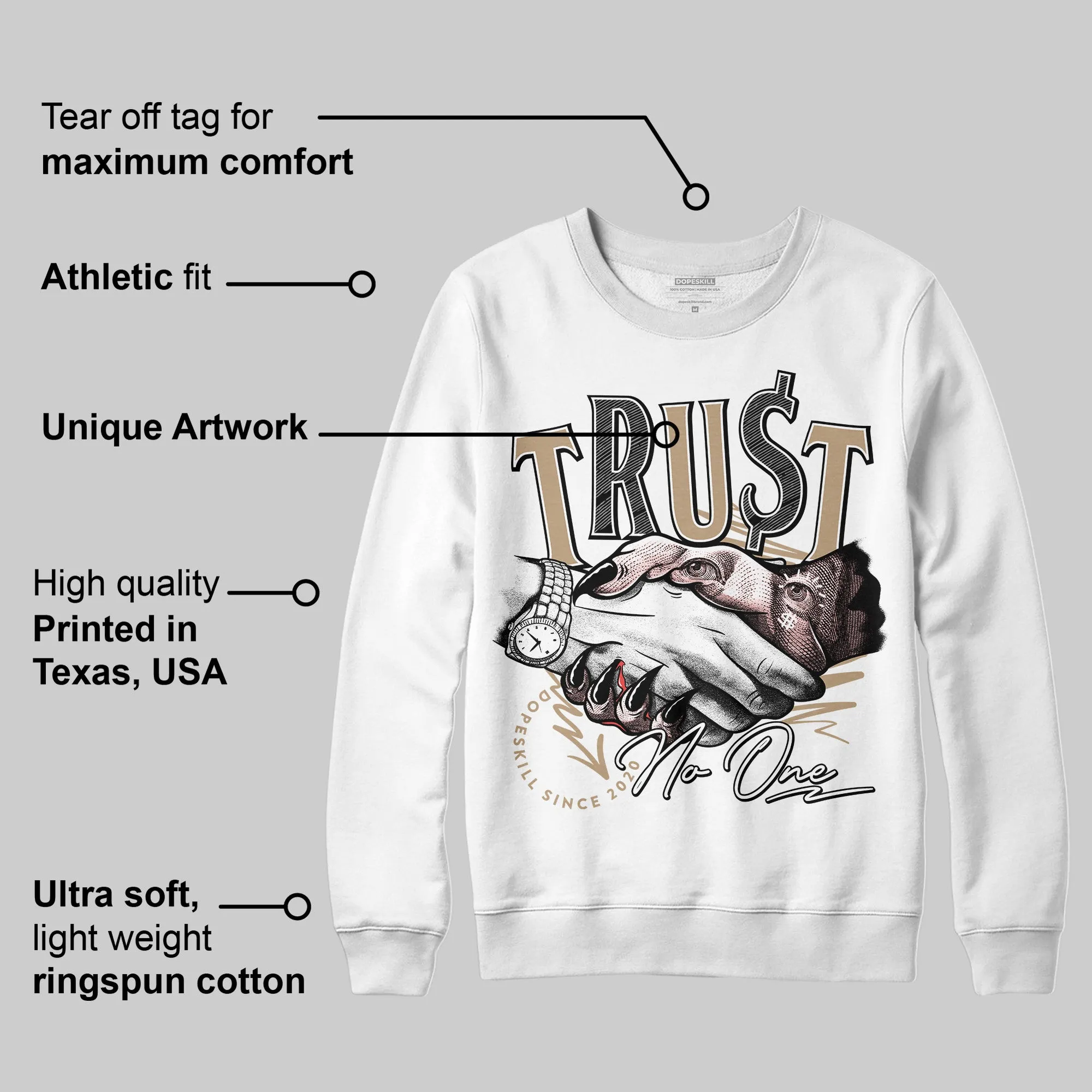 AIR FORCE 1 LINEN DopeSkill Sweatshirt Trust No One Graphic sold by DopeSkill product image thumbnail 3