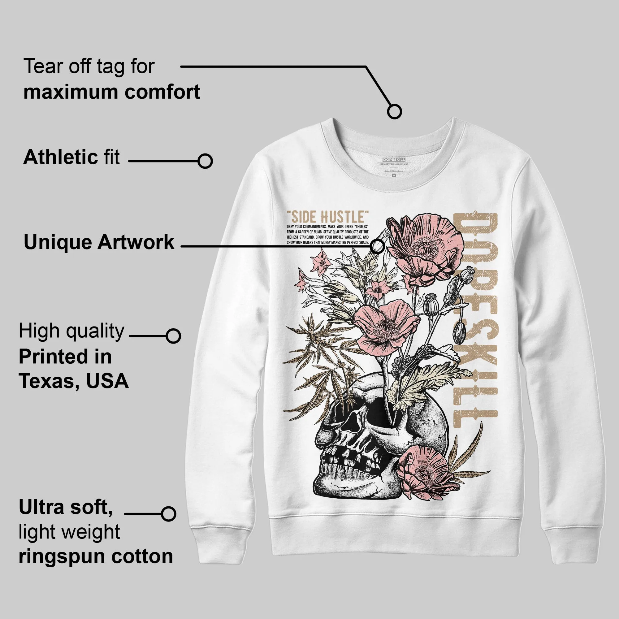 AIR FORCE 1 LINEN DopeSkill Sweatshirt Side Hustle Graphic sold by DopeSkill product image thumbnail 3