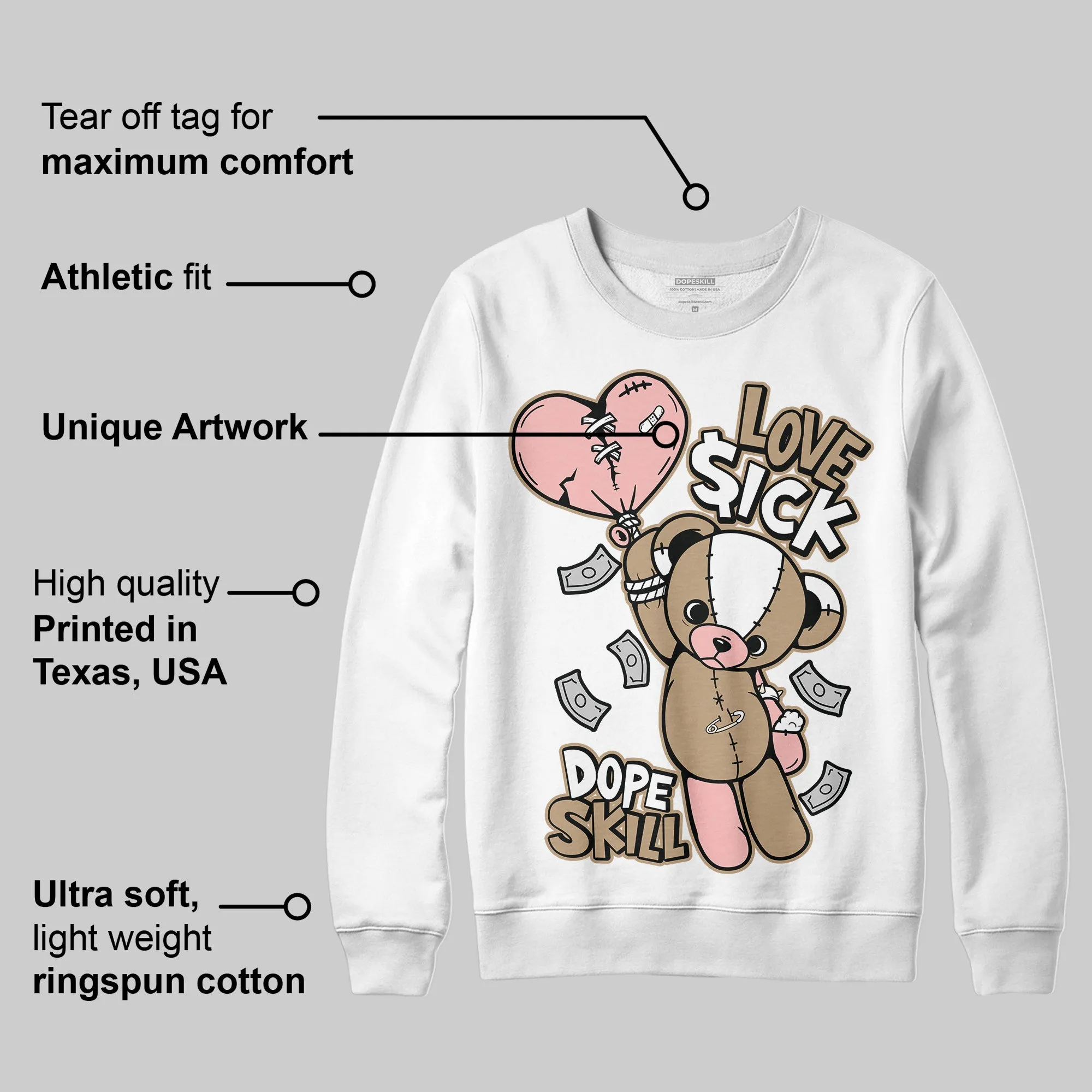AIR FORCE 1 LINEN DopeSkill Sweatshirt Love Sick Graphic sold by DopeSkill product image thumbnail 3