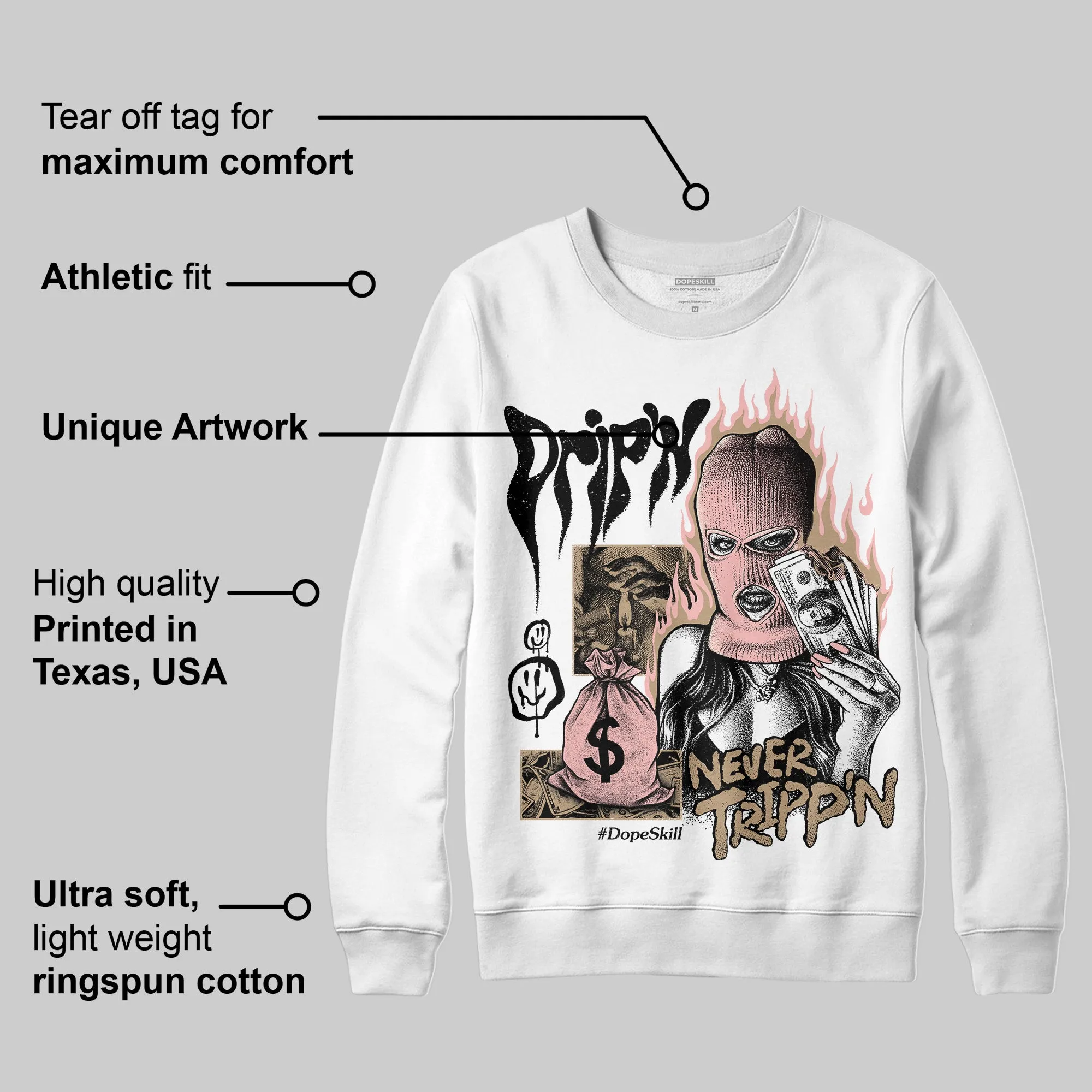 AIR FORCE 1 LINEN DopeSkill Sweatshirt Drip'n Never Tripp'n Graphic sold by DopeSkill product image thumbnail 3