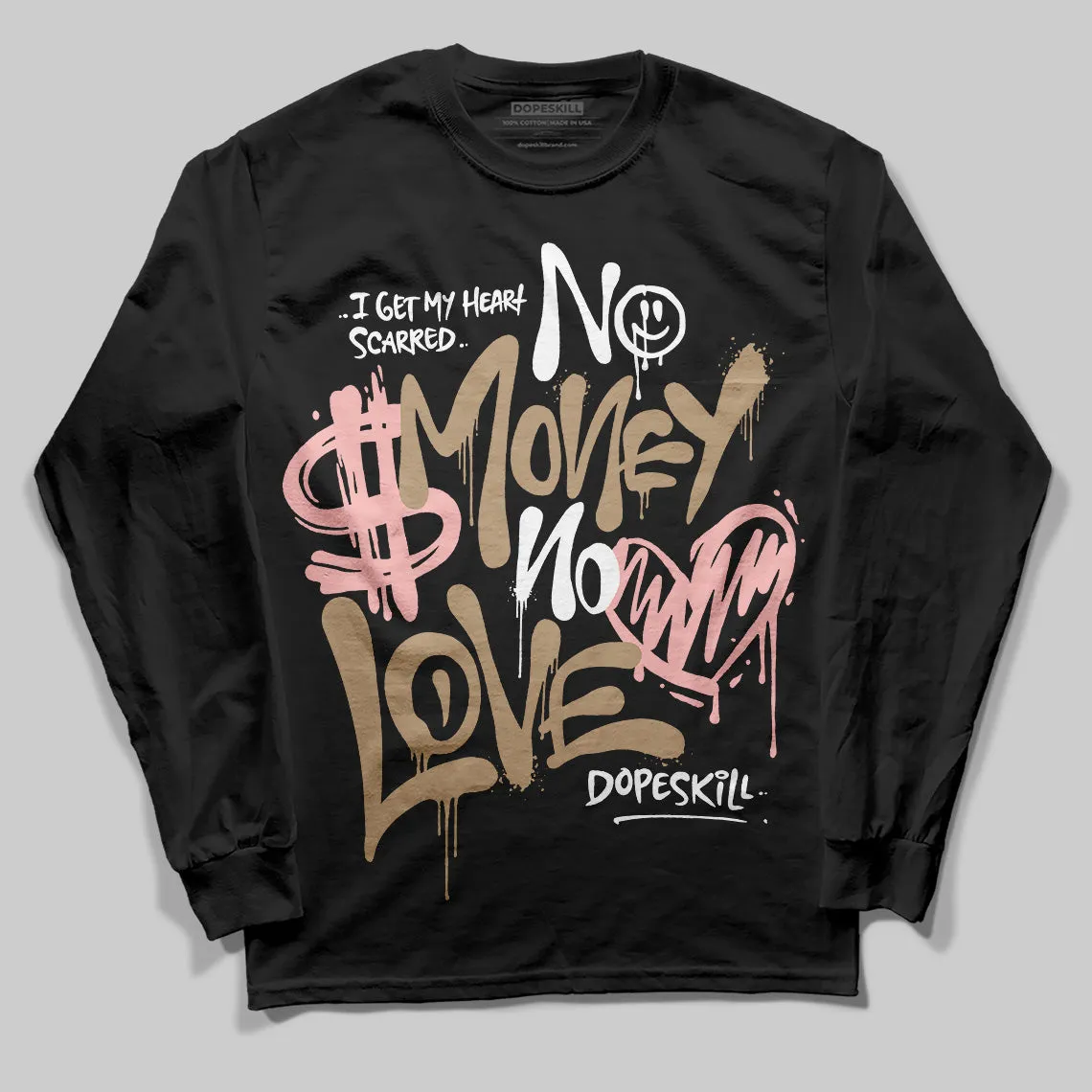 AIR FORCE 1 LINEN DopeSkill Long Sleeve T-Shirt No Money No Love Typo Graphic sold by DopeSkill product image thumbnail 2