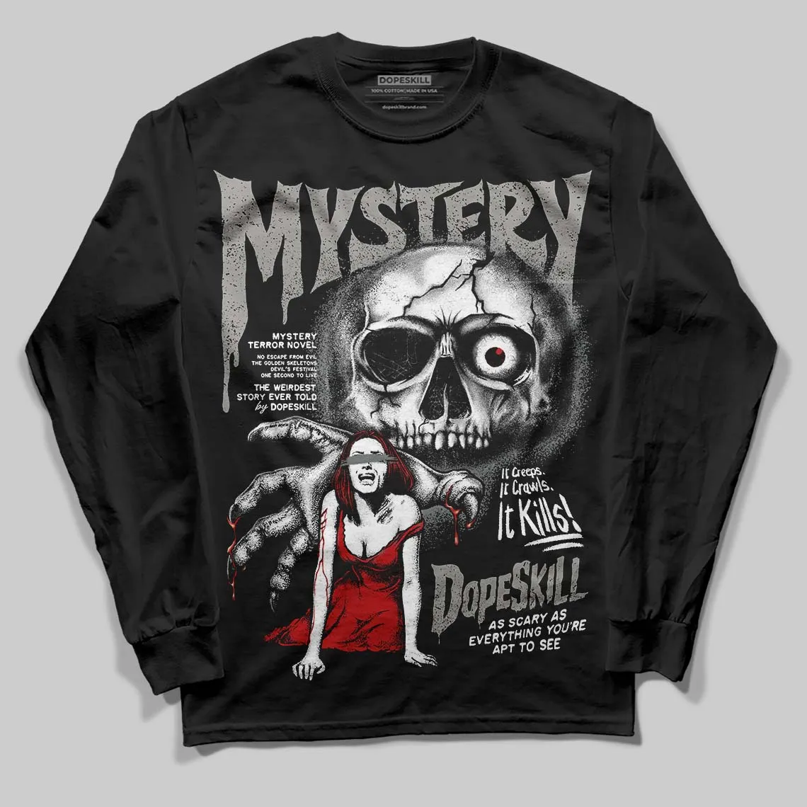 Cool Grey 9s DopeSkill Long Sleeve T-Shirt Mystery Ghostly Grasp Graphic sold by DopeSkill product image thumbnail 2