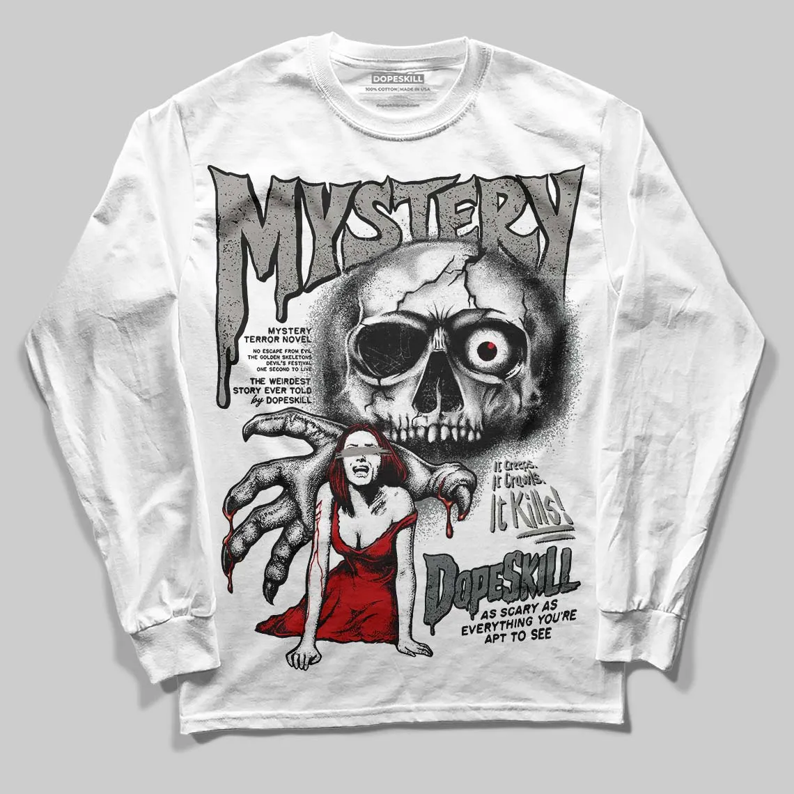 Cool Grey 9s DopeSkill Long Sleeve T-Shirt Mystery Ghostly Grasp Graphic sold by DopeSkill