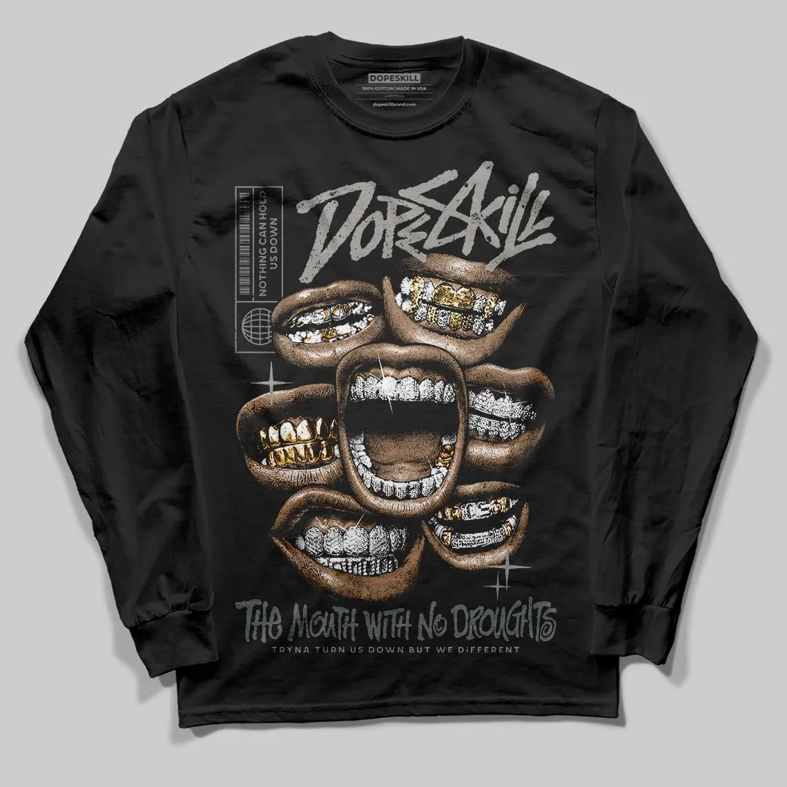 Cool Grey 9s DopeSkill Long Sleeve T-Shirt The Mouth With No Droughts Graphic sold by DopeSkill product image thumbnail 2
