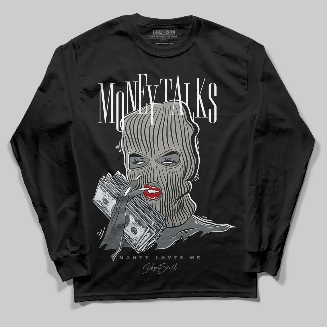 Cool Grey 9s DopeSkill Long Sleeve T-Shirt Money Talks Graphic sold by DopeSkill product image thumbnail 2