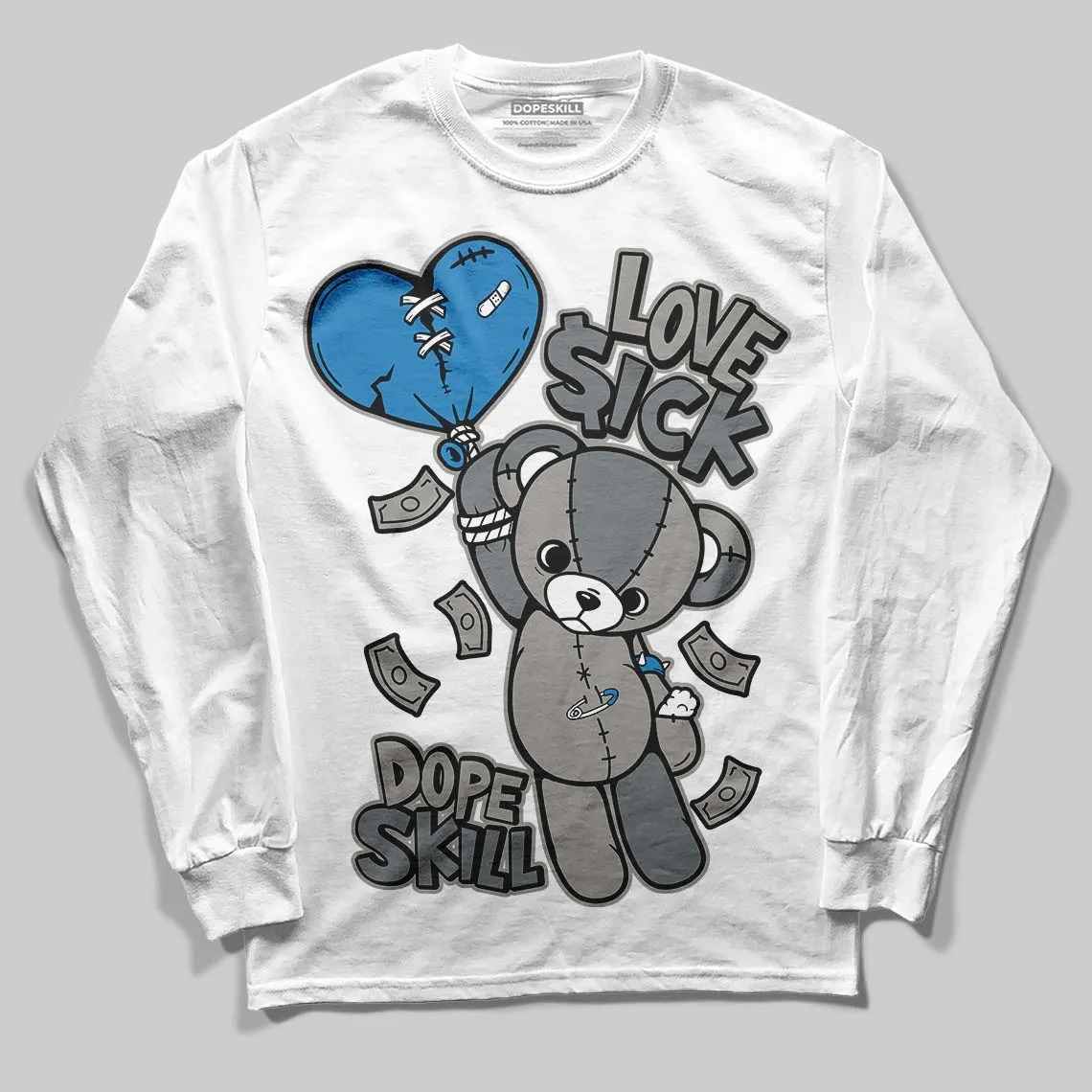 Cool Grey 9s DopeSkill Long Sleeve T-Shirt Love Sick Graphic sold by DopeSkill