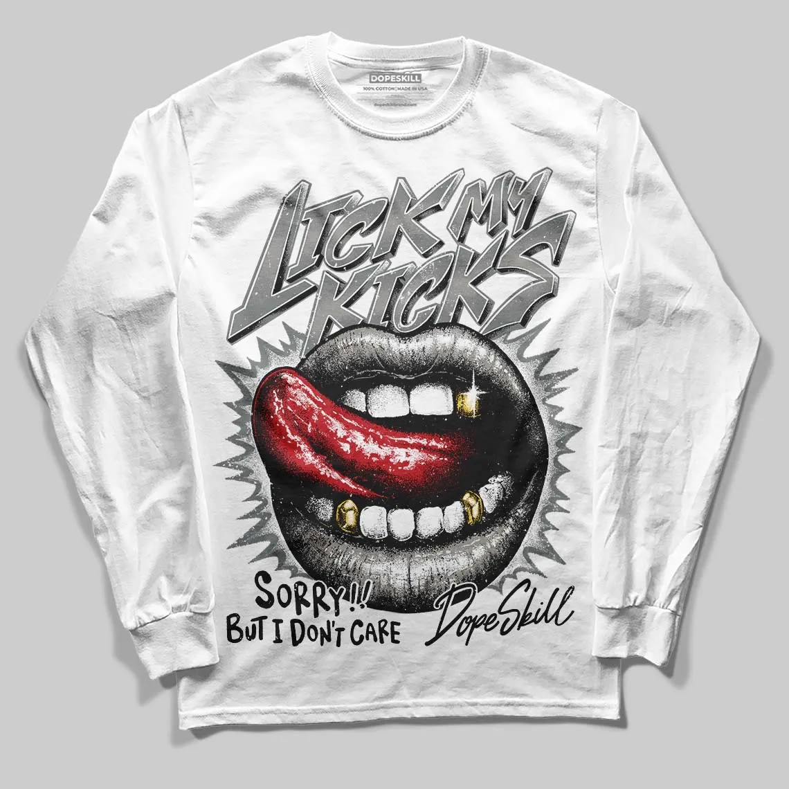 Cool Grey 9s DopeSkill Long Sleeve T-Shirt Lick My Kicks Graphic sold by DopeSkill