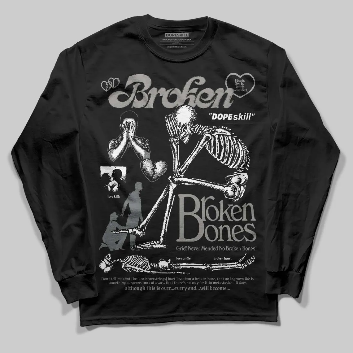 Cool Grey 9s DopeSkill Long Sleeve T-Shirt Broken Bones Graphic sold by DopeSkill product image thumbnail 2
