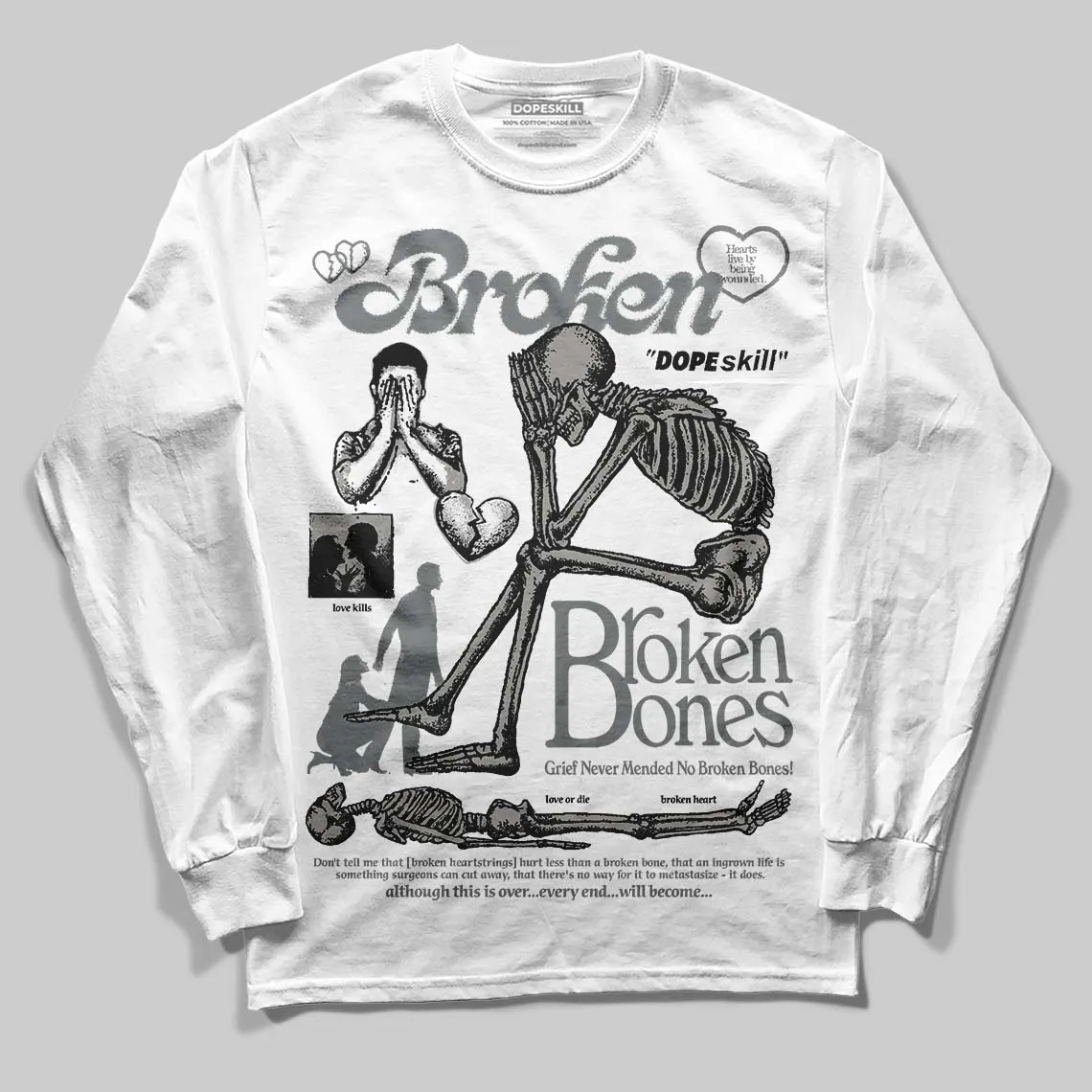 Cool Grey 9s DopeSkill Long Sleeve T-Shirt Broken Bones Graphic sold by DopeSkill