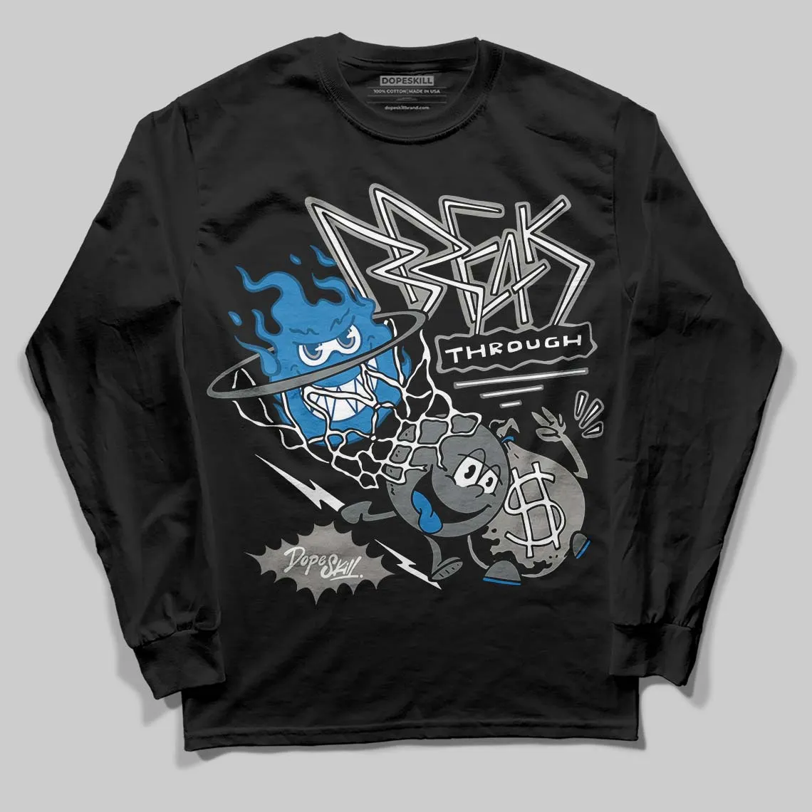 Cool Grey 9s DopeSkill Long Sleeve T-Shirt Break Through Graphic sold by DopeSkill product image thumbnail 2