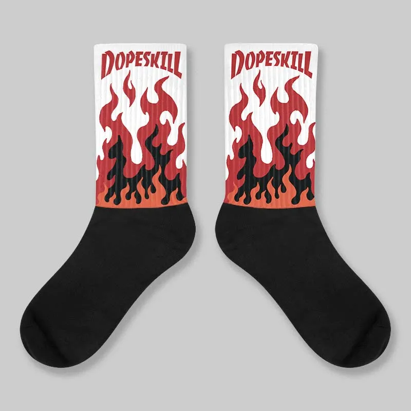 Brick By Brick 4s DopeSkill Sublimated Sock FIRE Graphic made by DopeSkill