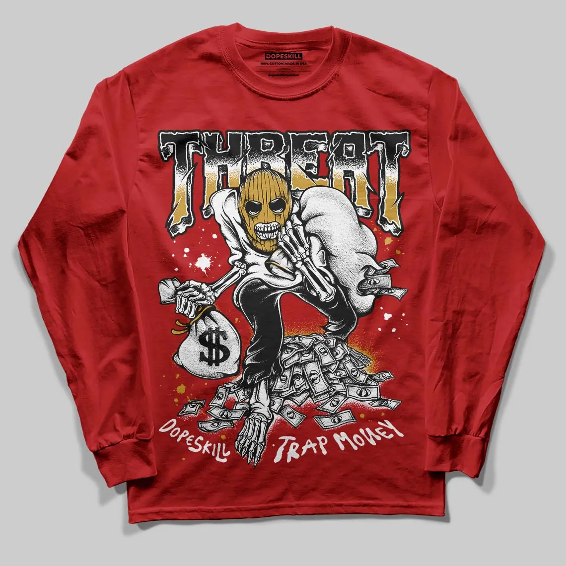 Brick By Brick 4s DopeSkill Long Sleeve T-Shirt Threat Graphic sold by DopeSkill product image thumbnail 3