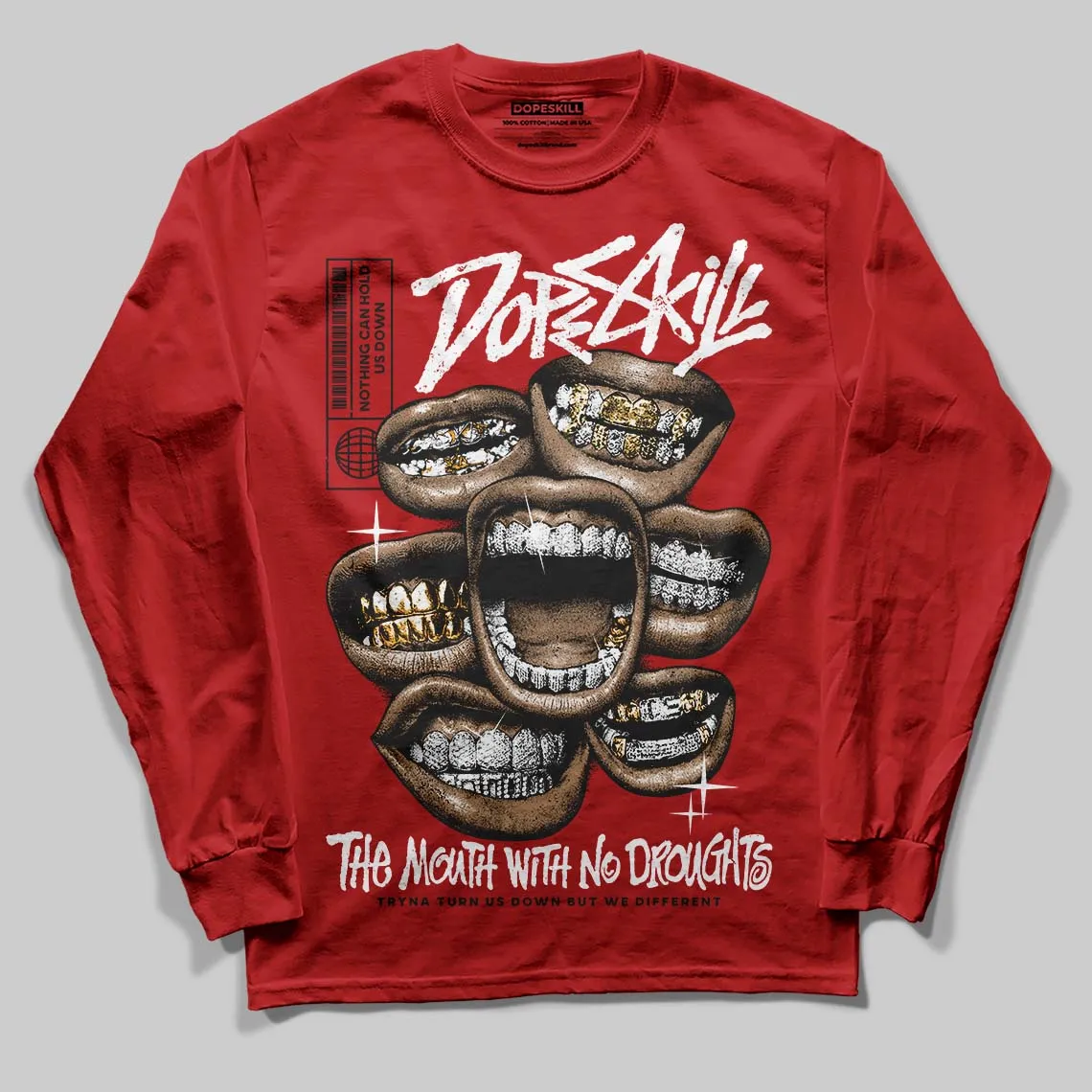 Brick By Brick 4s DopeSkill Long Sleeve T-Shirt The Mouth With No Droughts Graphic sold by DopeSkill product image thumbnail 3