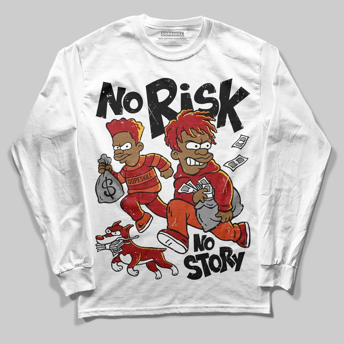Brick By Brick 4s DopeSkill Long Sleeve T-Shirt No Risk No Story Graphic sold by DopeSkill product image thumbnail 2