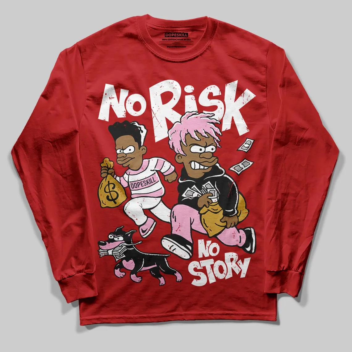 Brick By Brick 4s DopeSkill Long Sleeve T-Shirt No Risk No Story Graphic sold by DopeSkill product image thumbnail 3