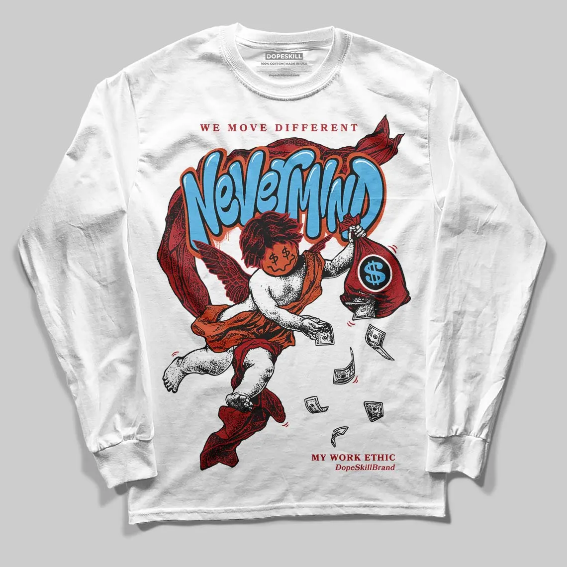 Brick By Brick 4s DopeSkill Long Sleeve T-Shirt Nevermind Graphic sold by DopeSkill product image thumbnail 2