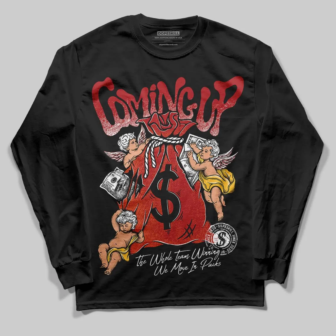 Brick By Brick 4s DopeSkill Long Sleeve T-Shirt Money Bag Coming Up Graphic sold by DopeSkill