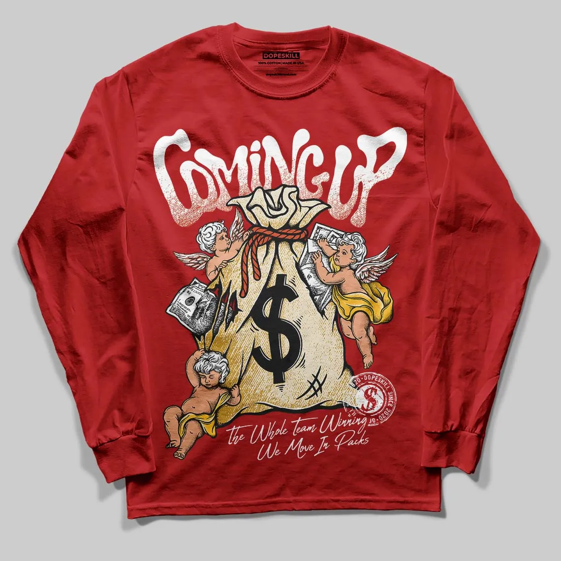 Brick By Brick 4s DopeSkill Long Sleeve T-Shirt Money Bag Coming Up Graphic sold by DopeSkill product image thumbnail 3