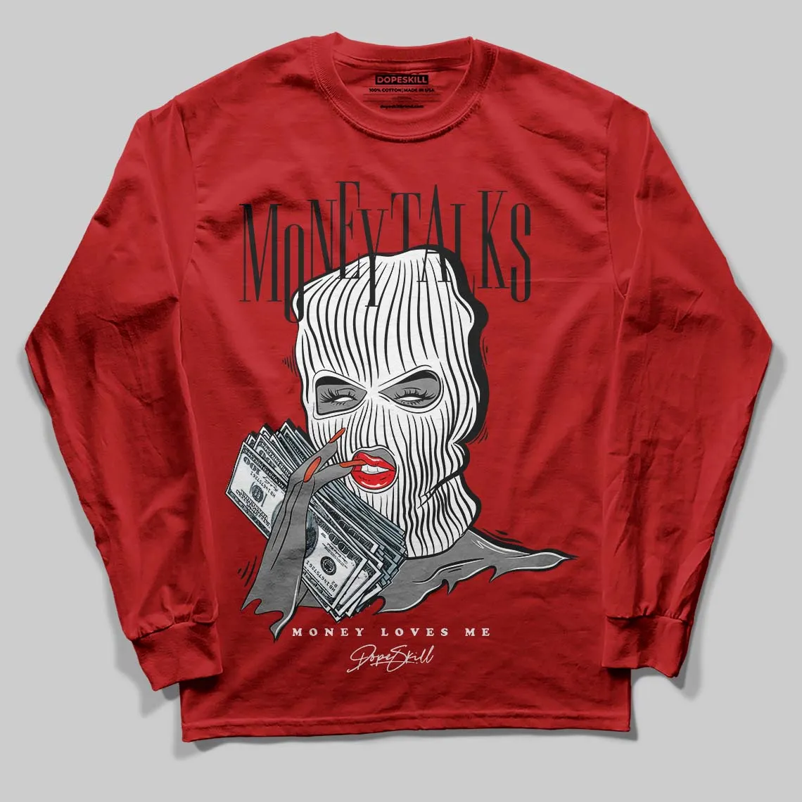 Brick By Brick 4s DopeSkill Long Sleeve T-Shirt Money Talks Graphic sold by DopeSkill product image thumbnail 3