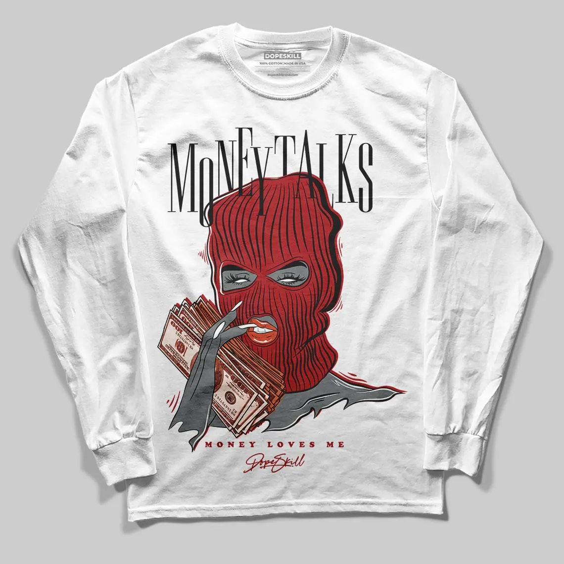 Brick By Brick 4s DopeSkill Long Sleeve T-Shirt Money Talks Graphic sold by DopeSkill product image thumbnail 2