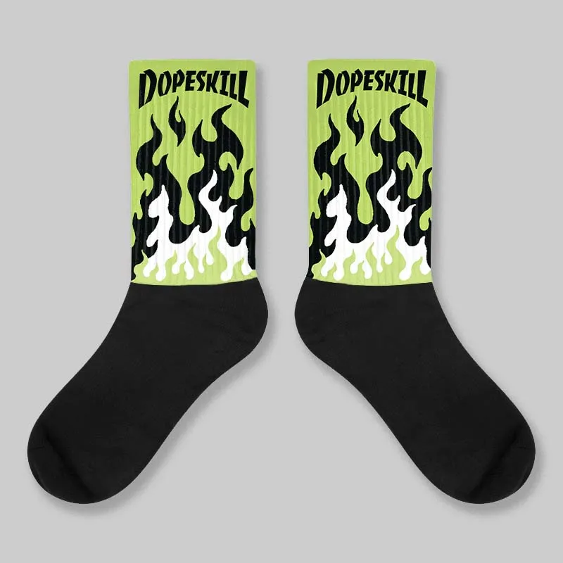 Bright Cactus 13s DopeSkill Sublimated Sock FIRE Graphic sold by DopeSkill
