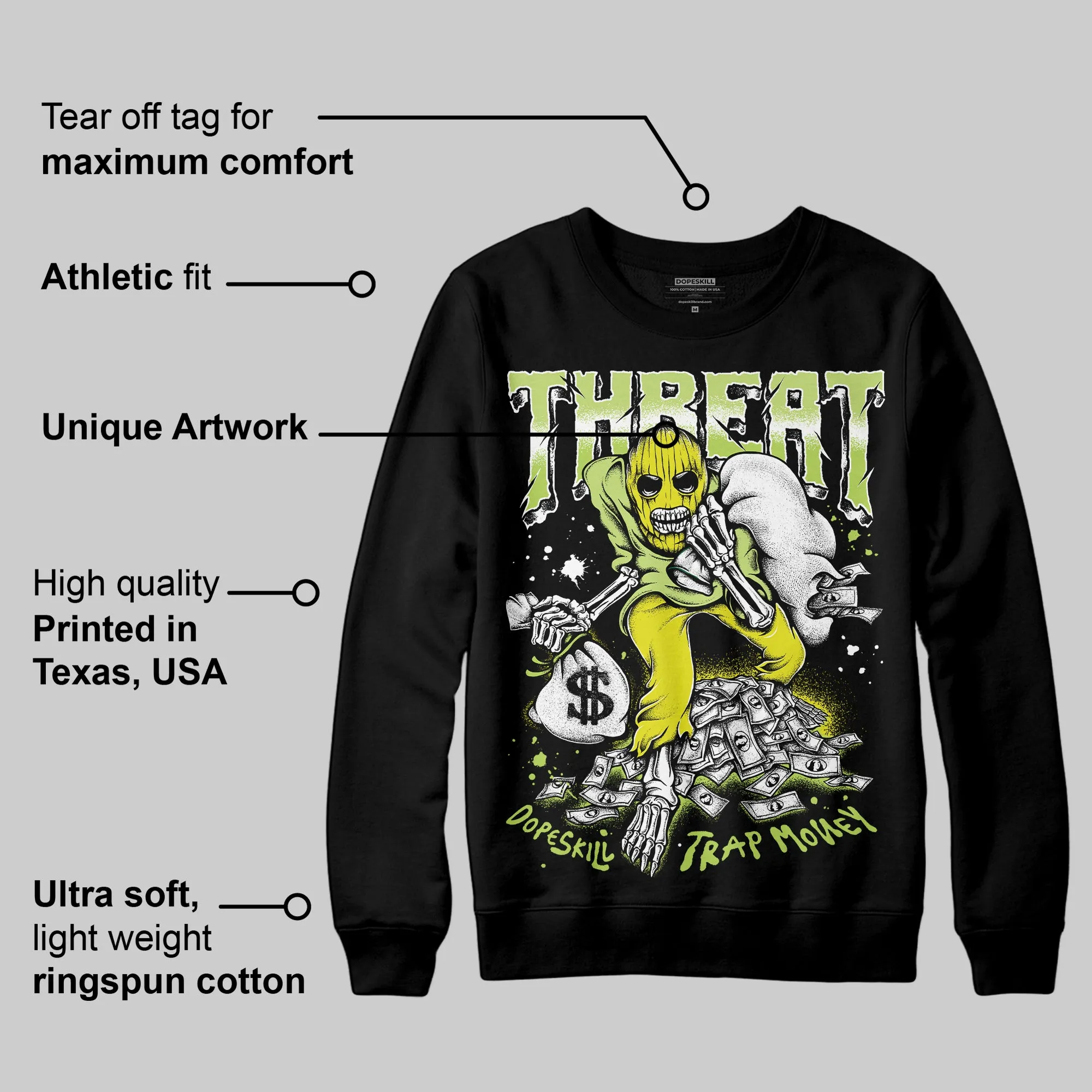 Bright Cactus 13s DopeSkill Sweatshirt Threat Graphic sold by DopeSkill product image thumbnail 3