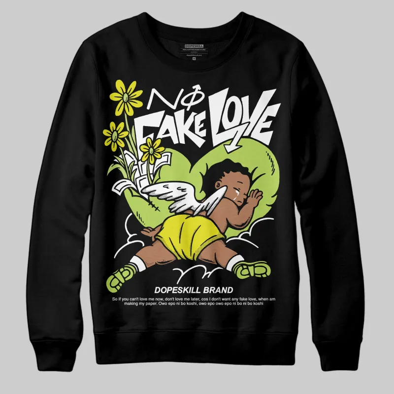 Bright Cactus 13s DopeSkill Sweatshirt No Fake Love Graphic sold by DopeSkill