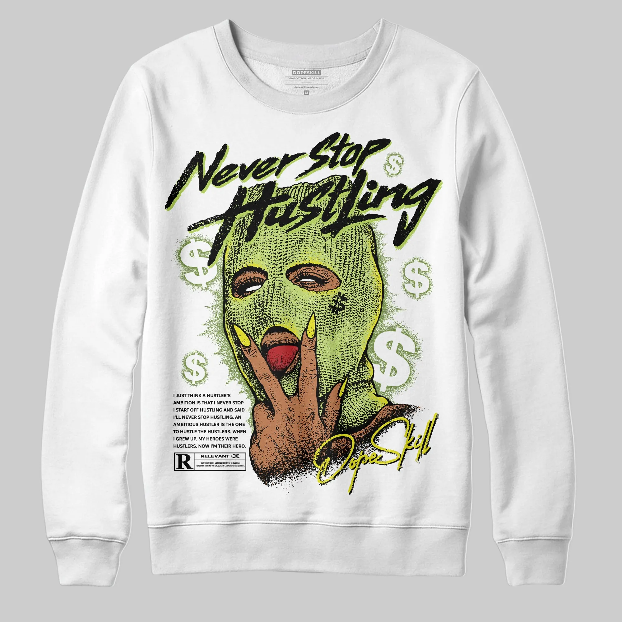 Bright Cactus 13s DopeSkill Sweatshirt Never Stop Hustling Graphic sold by DopeSkill product image thumbnail 2