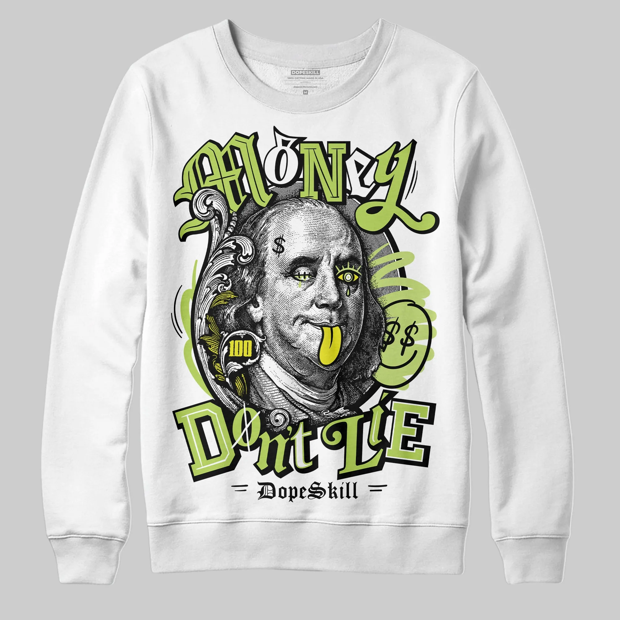 Bright Cactus 13s DopeSkill Sweatshirt Money Don't Lie Graphic sold by DopeSkill product image thumbnail 2