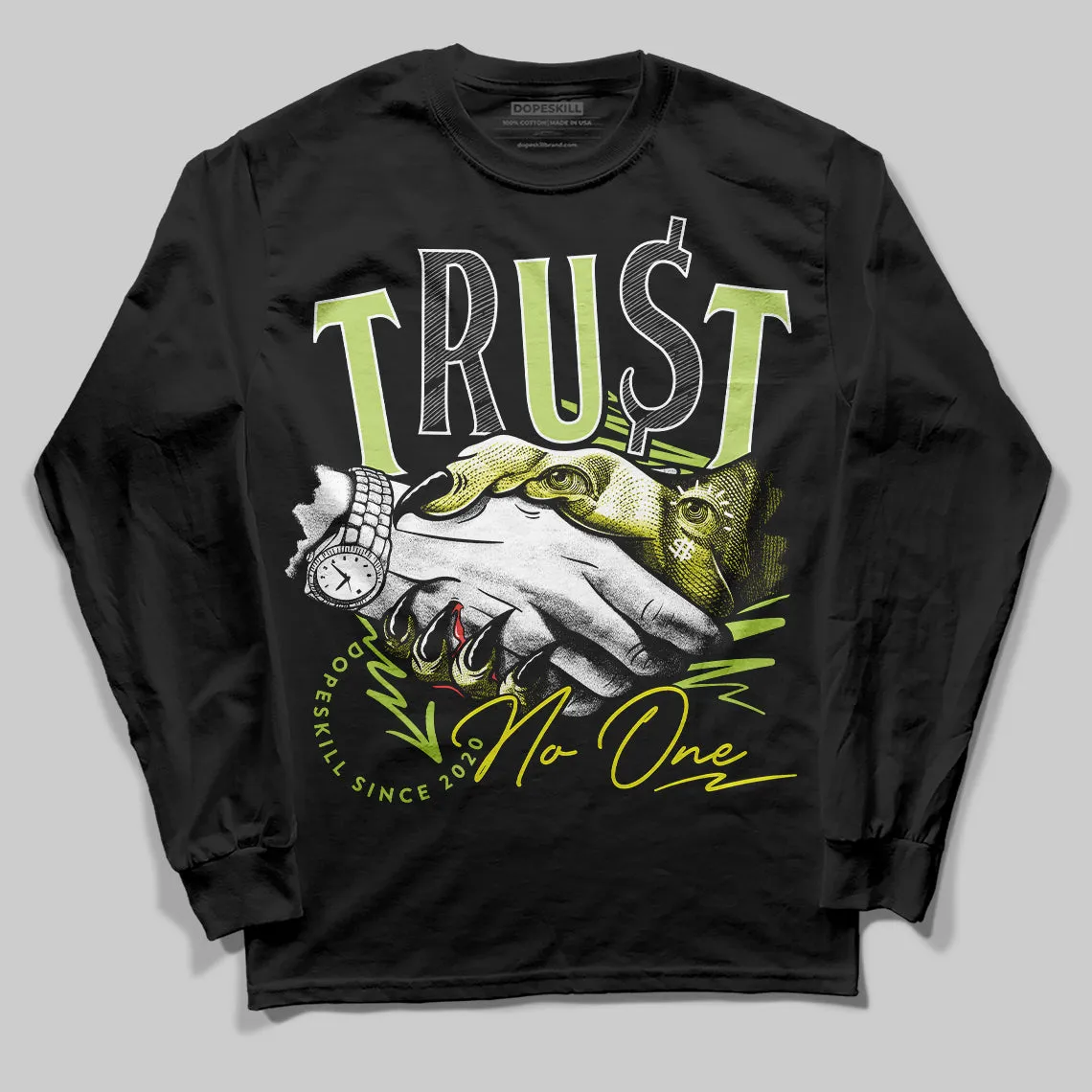 Bright Cactus 13s DopeSkill Long Sleeve T-Shirt Trust No One Graphic sold by DopeSkill