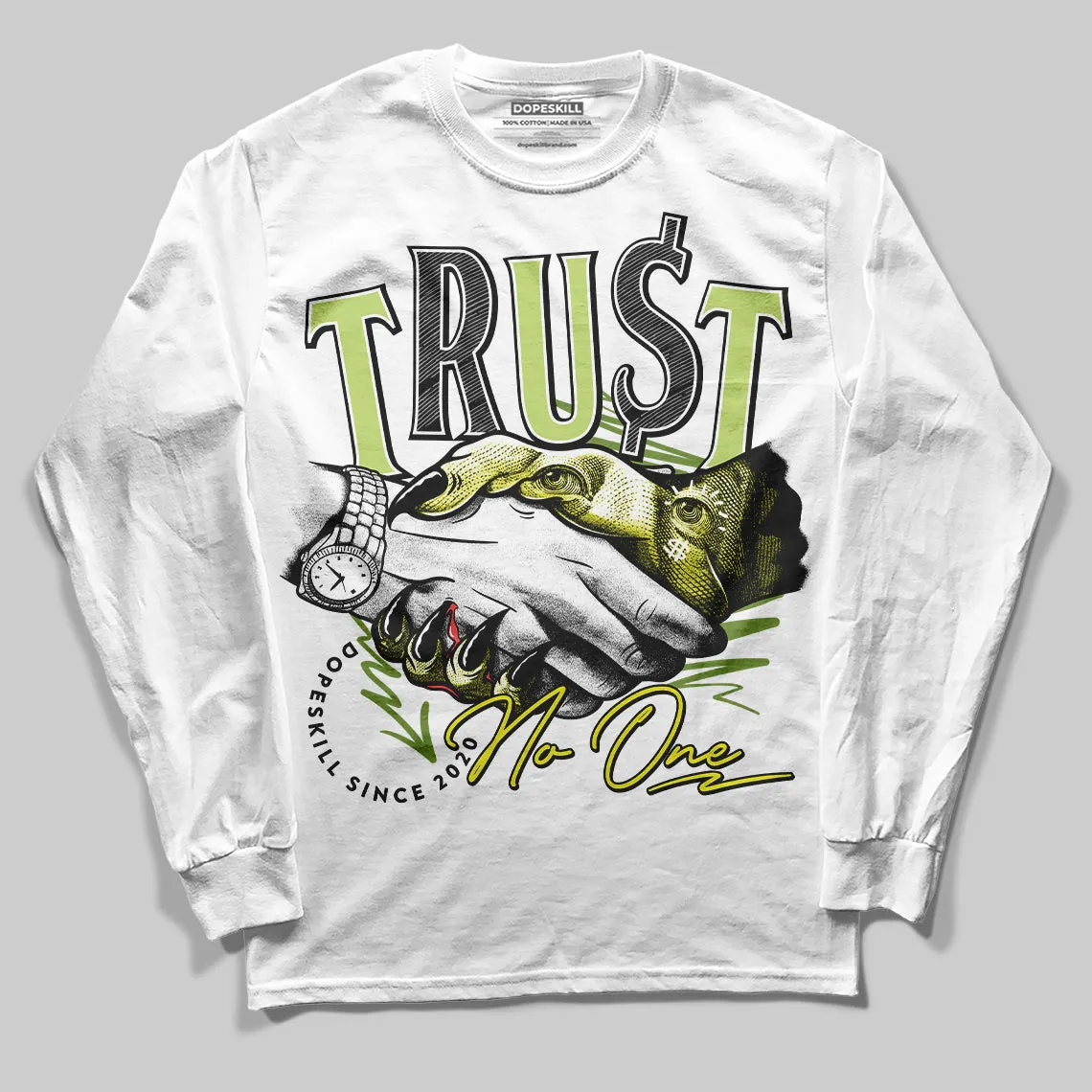 Bright Cactus 13s DopeSkill Long Sleeve T-Shirt Trust No One Graphic sold by DopeSkill product image thumbnail 2