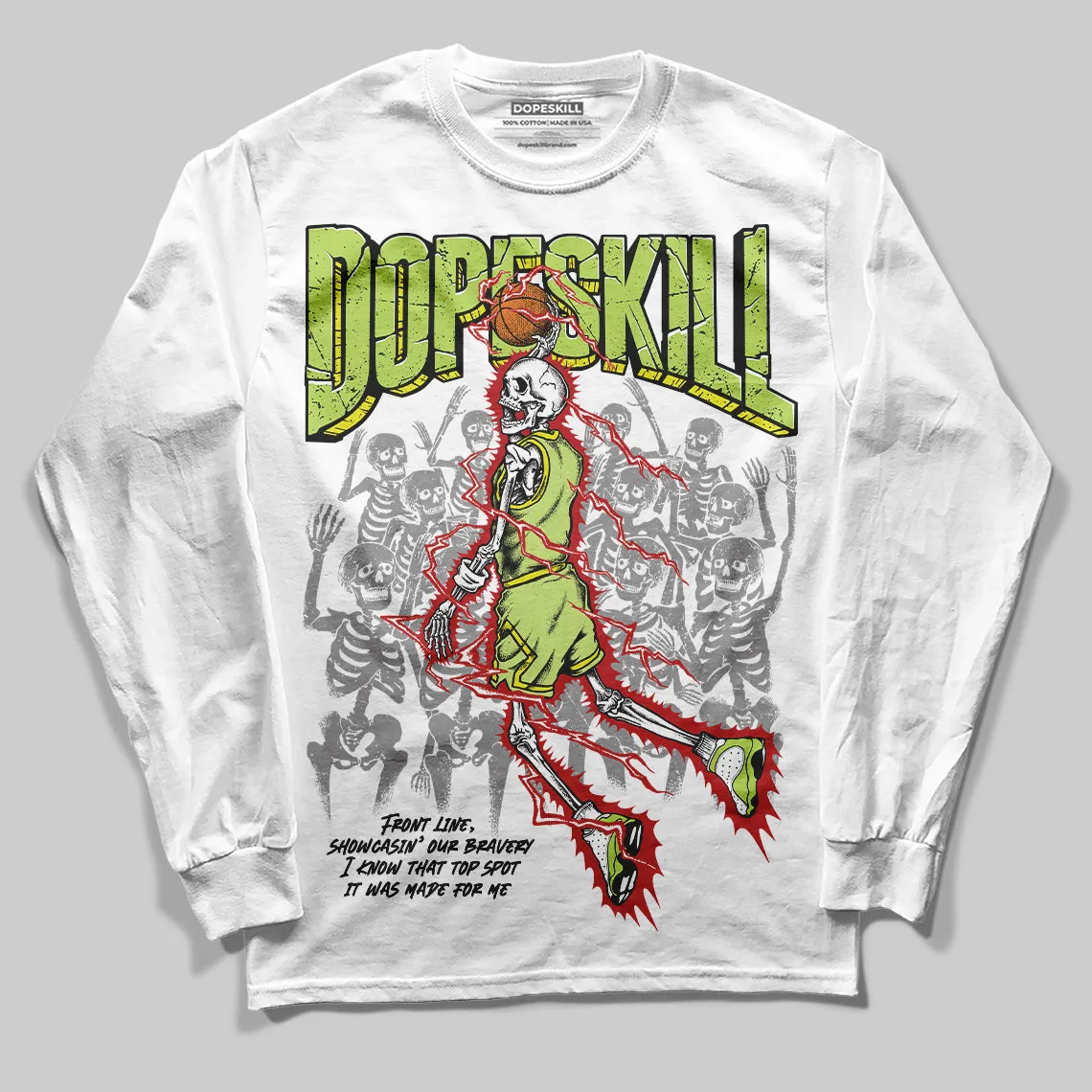 Bright Cactus 13s DopeSkill Long Sleeve T-Shirt Thunder Dunk Graphic sold by DopeSkill product image thumbnail 2