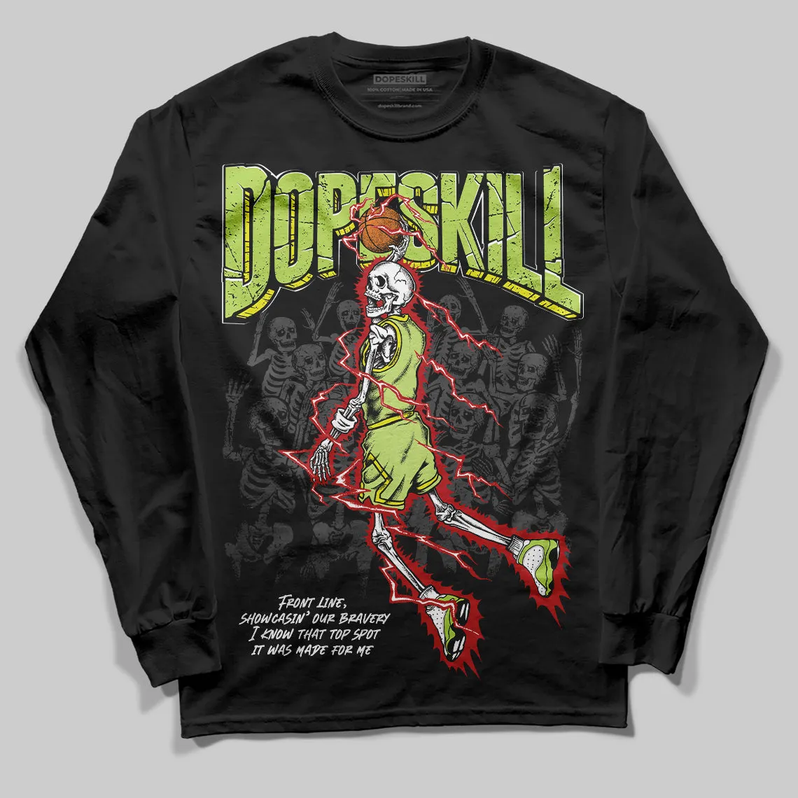 Bright Cactus 13s DopeSkill Long Sleeve T-Shirt Thunder Dunk Graphic sold by DopeSkill