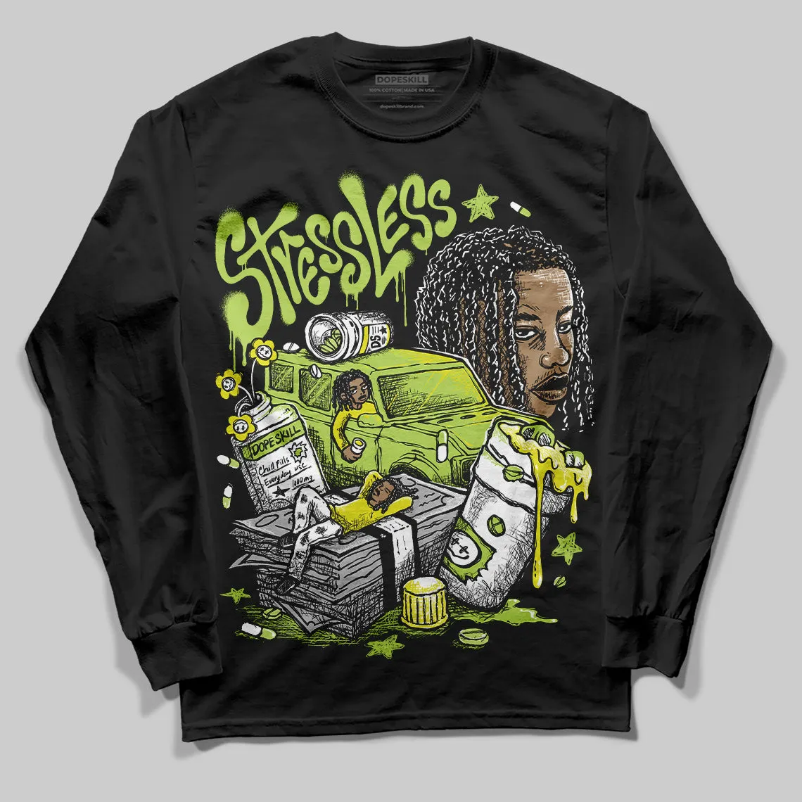 Bright Cactus 13s DopeSkill Long Sleeve T-Shirt Stressless Graphic sold by DopeSkill