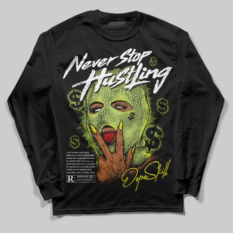 Bright Cactus 13s DopeSkill Long Sleeve T-Shirt Never Stop Hustling Graphic sold by DopeSkill