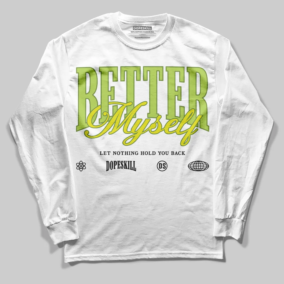 Bright Cactus 13s DopeSkill Long Sleeve T-Shirt Better Myself Graphic sold by DopeSkill product image thumbnail 2