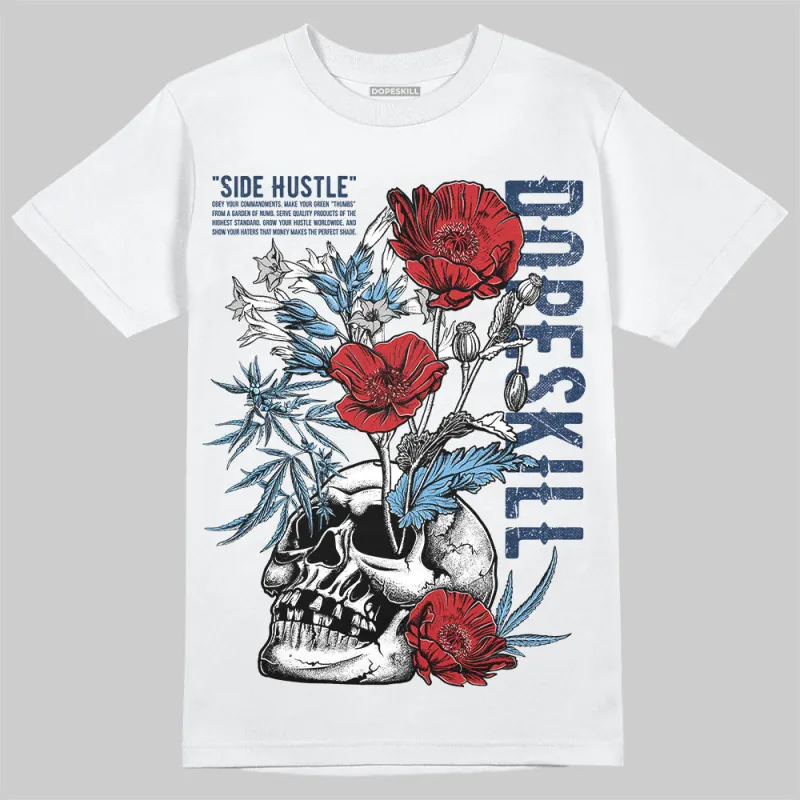 Summit White Navy 4s DopeSkill T-Shirt Side Hustle Graphic sold by DopeSkill