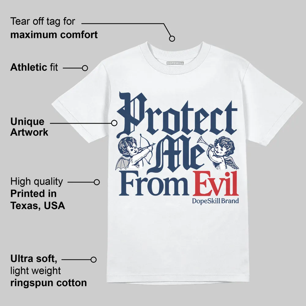 Summit White Navy 4s DopeSkill T-Shirt Protect Me From Evil Graphic sold by DopeSkill product image thumbnail 4