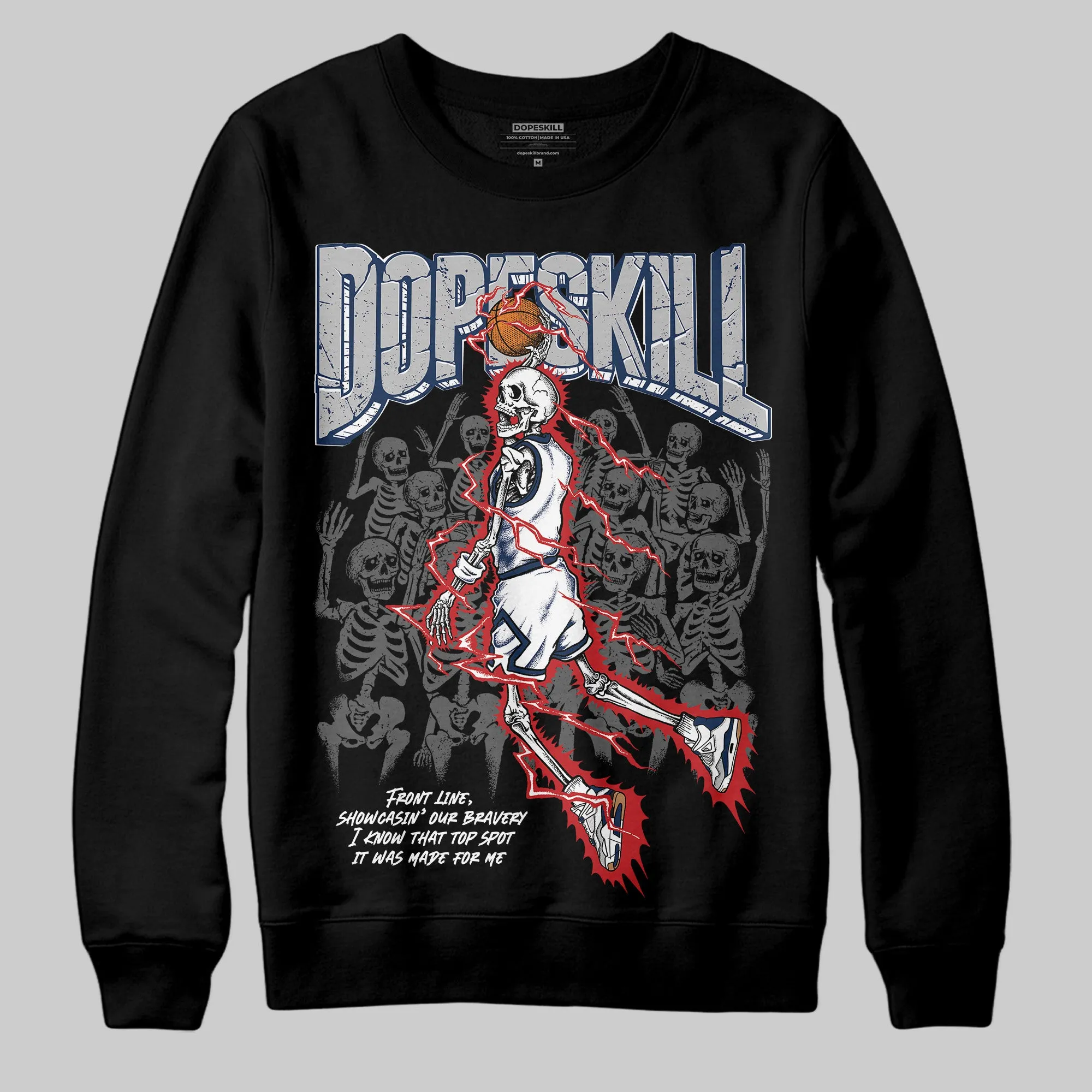 Summit White Navy 4s DopeSkill Sweatshirt Thunder Dunk Graphic sold by DopeSkill product image thumbnail 2