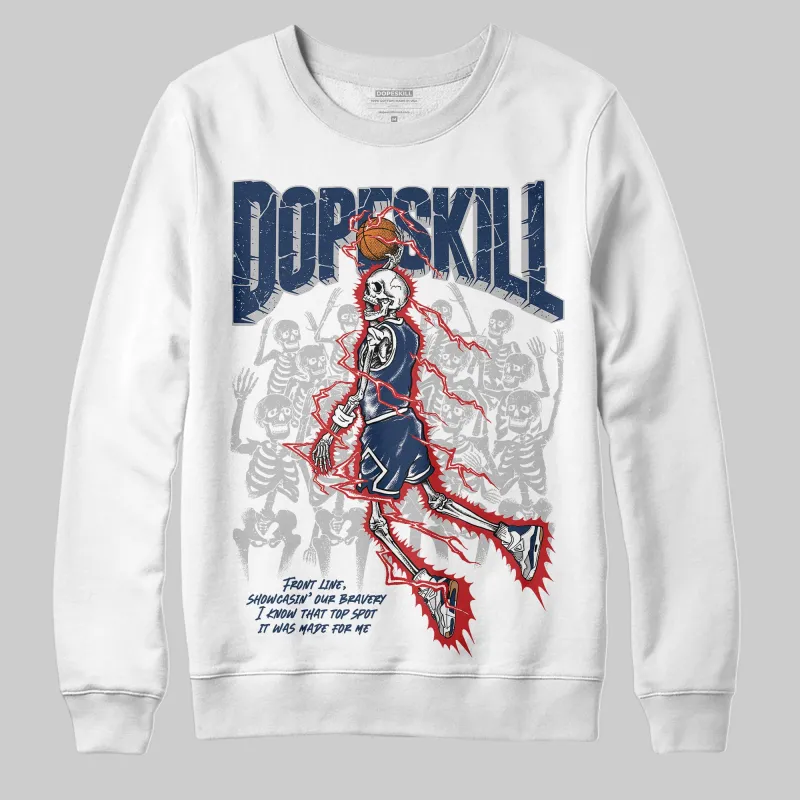 Summit White Navy 4s DopeSkill Sweatshirt Thunder Dunk Graphic sold by DopeSkill