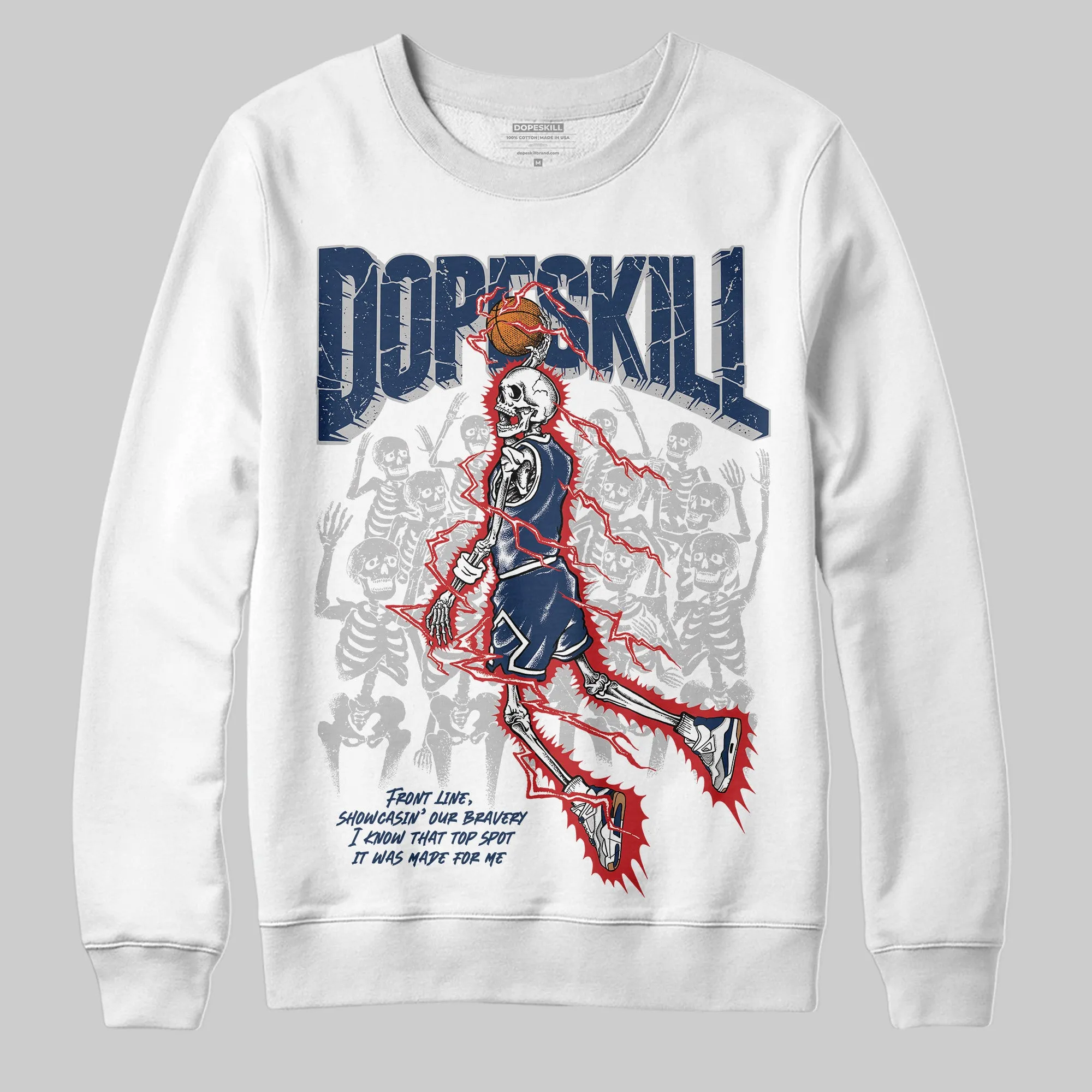 Summit White Navy 4s DopeSkill Sweatshirt Thunder Dunk Graphic sold by DopeSkill