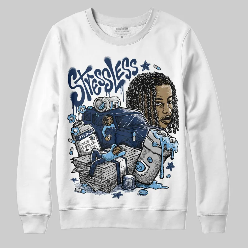 Summit White Navy 4s DopeSkill Sweatshirt Stressless Graphic sold by DopeSkill