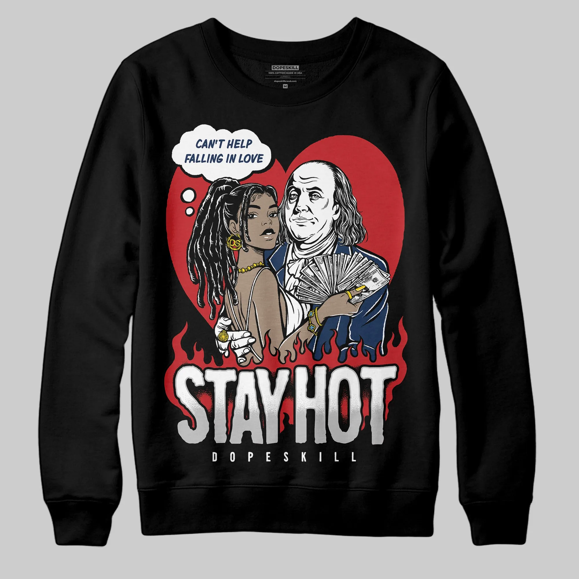 Summit White Navy 4s DopeSkill Sweatshirt Stay Hot Graphic sold by DopeSkill product image thumbnail 2