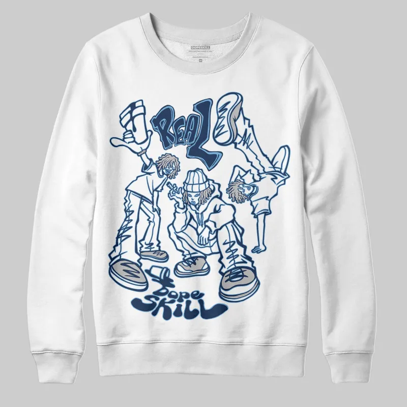 Summit White Navy 4s DopeSkill Sweatshirt Real Y2K Players Graphic sold by DopeSkill