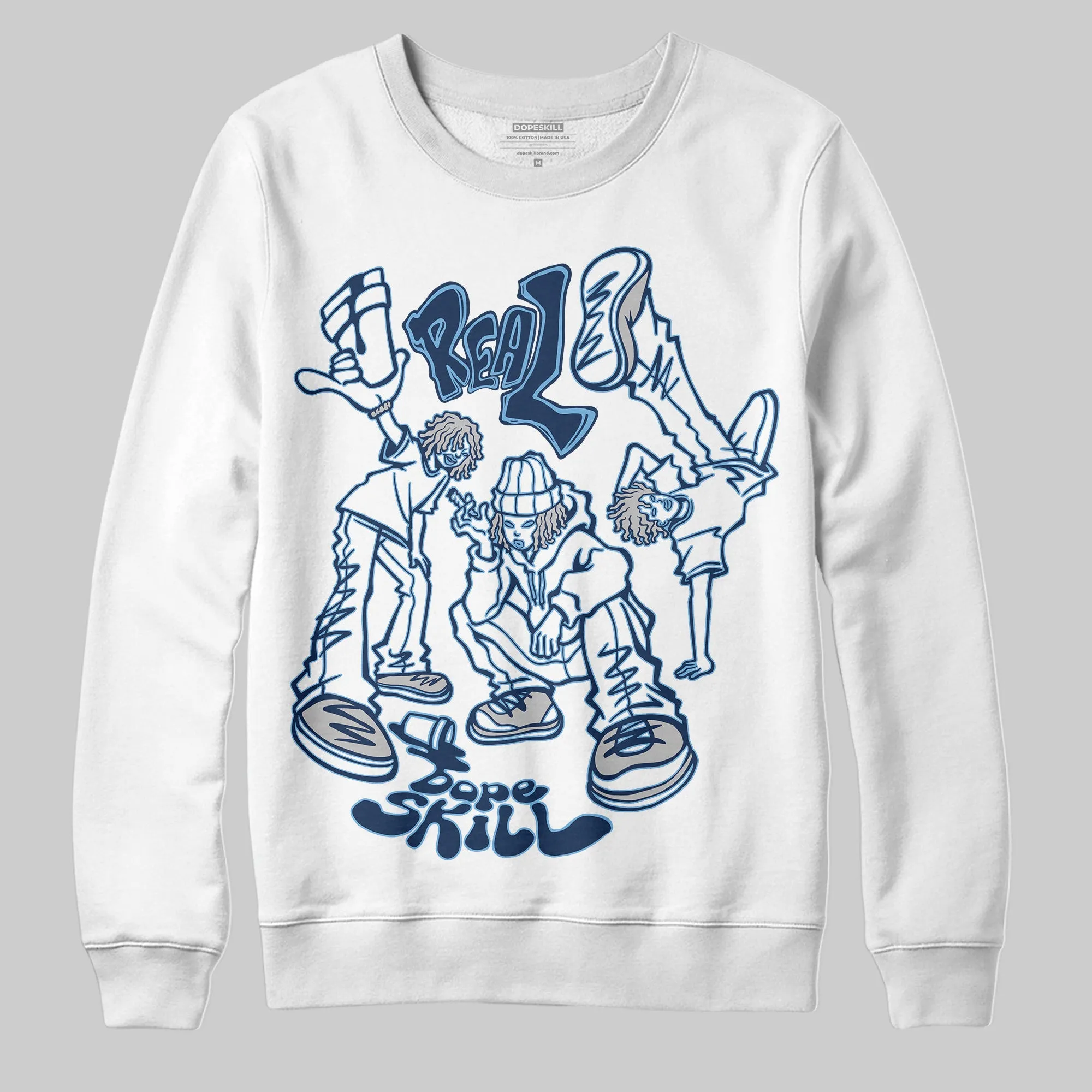 Summit White Navy 4s DopeSkill Sweatshirt Real Y2K Players Graphic sold by DopeSkill